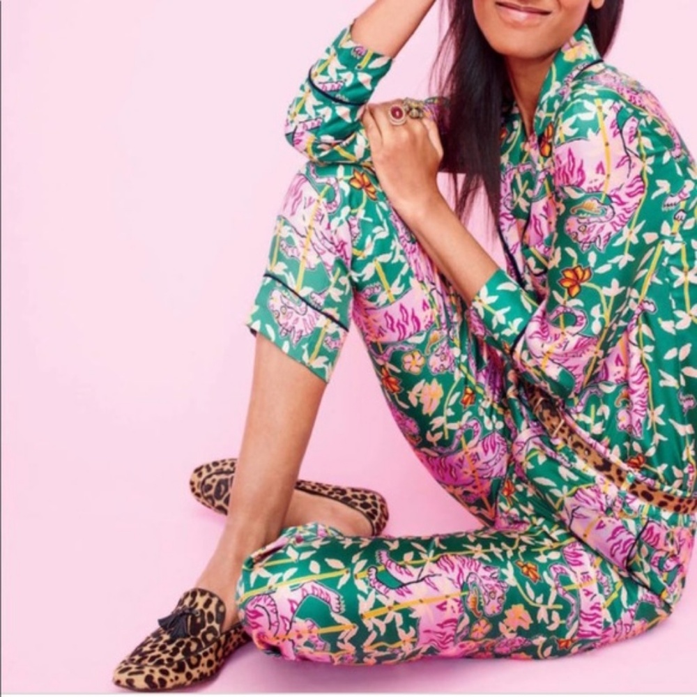 Silk J.Crew x Drake's Printed Pants